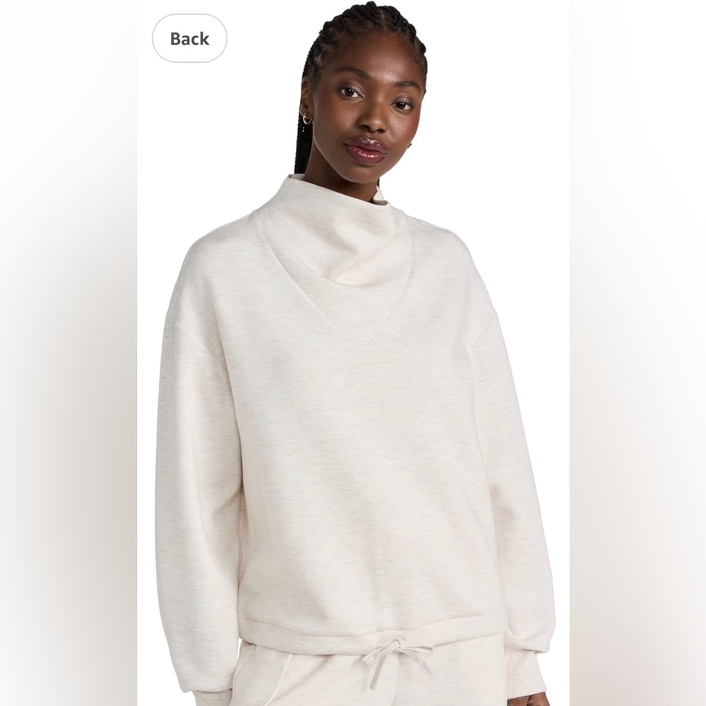 Varley Cream High-Neck Sweatshirt